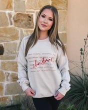 Load image into Gallery viewer, Christmas words sweatshirt
