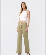 Load image into Gallery viewer, High Rise Drawstring Wide Jeans