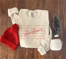 Load image into Gallery viewer, Christmas words sweatshirt