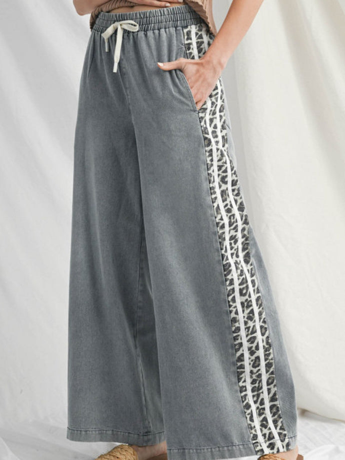 Wide-Leg Denim Pants