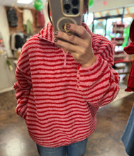 Load image into Gallery viewer, Pink Quarter Zip Fleece Sweatshirt
