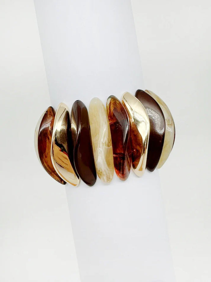 Natural, Brown & Gold Bracelet