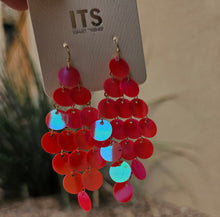 Load image into Gallery viewer, Hot Pink Sequin Earrings
