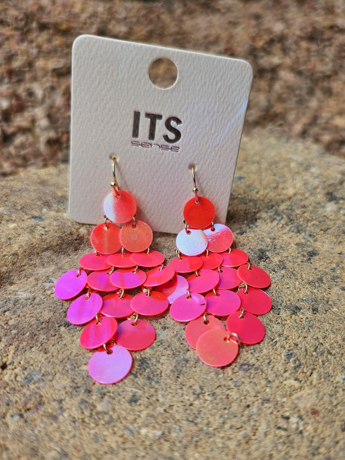 Hot Pink Sequin Earrings