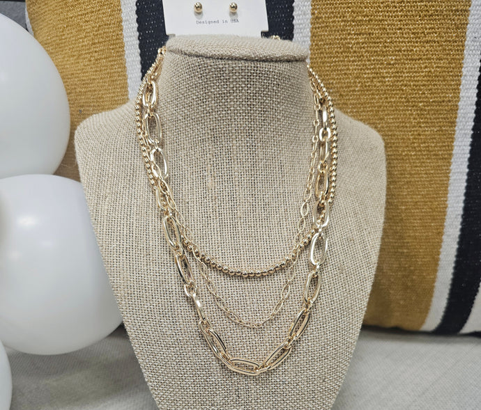 GOLD BEADED & GOLD CHAIN