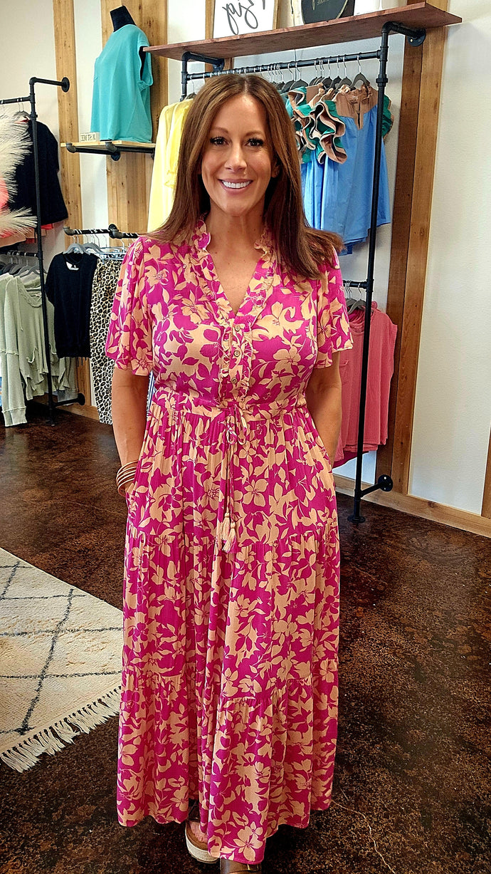 FLORAL PRINT MAXI DRESS
