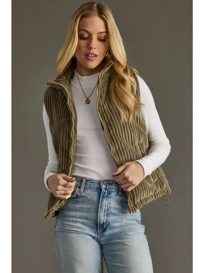 Olive Corduroy Vest