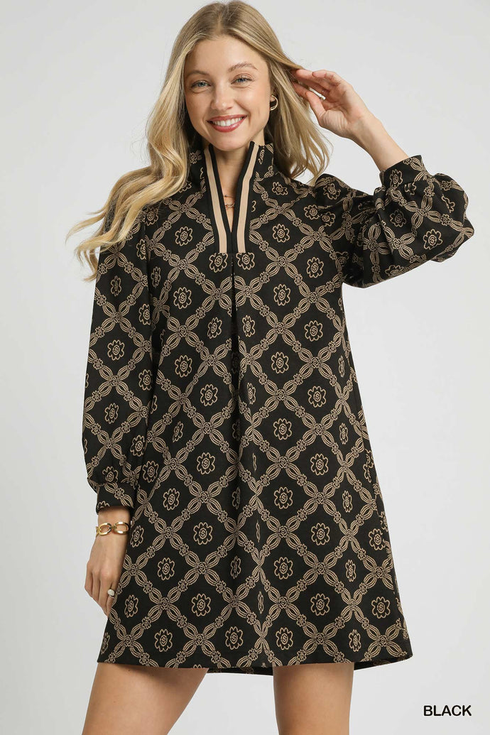 Geometric Print Mini Dress