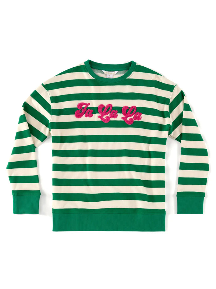 Fa La La Stripe Sweatshirt