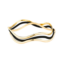 Load image into Gallery viewer, METAL &amp; GOLD WAVED BANGLES
