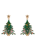 Load image into Gallery viewer, Enamel Christmas Tree Earrings
