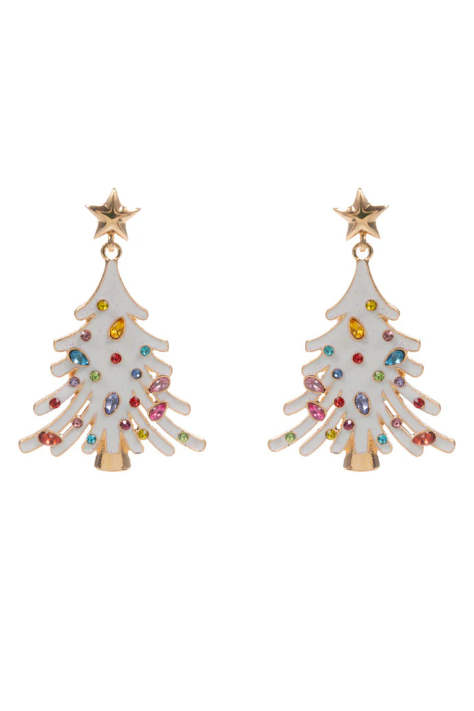 Enamel Christmas Tree Earrings