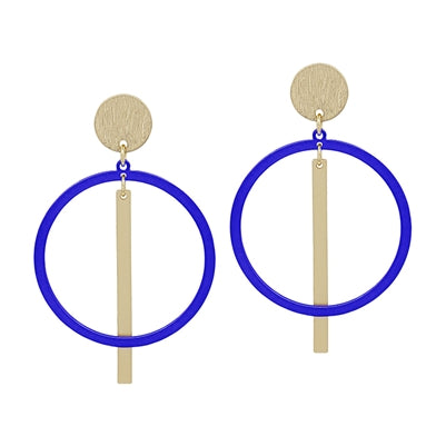Circle with Gold Bar Earring