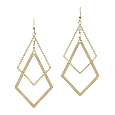 Matte Gold Double Layered Earring