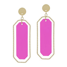 Load image into Gallery viewer, Color Coated Rectangle Earring
