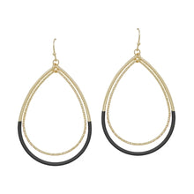 Load image into Gallery viewer, Coated Metal &amp; Gold Teardrop Earring
