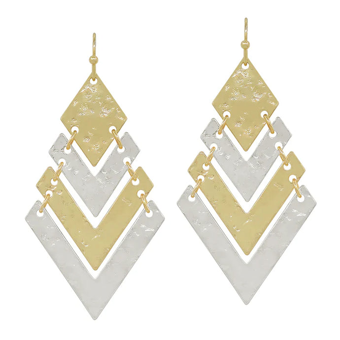 TWO TONE GEOMETRIC EARRINGS