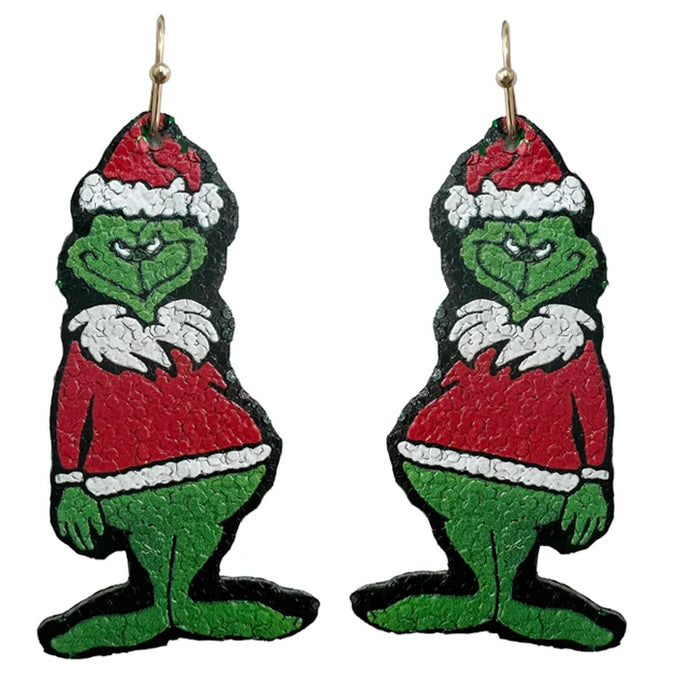 The Grinch Christmas Drop Earrings
