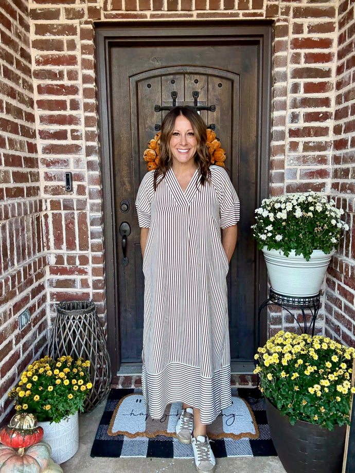 The Brown Striped Dress