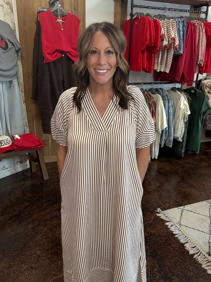 The Brown Striped Dress