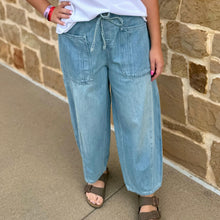 Load image into Gallery viewer, Denim Tie Front Pants
