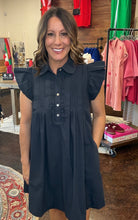 Load image into Gallery viewer, Navy Ruffle Mini Dress
