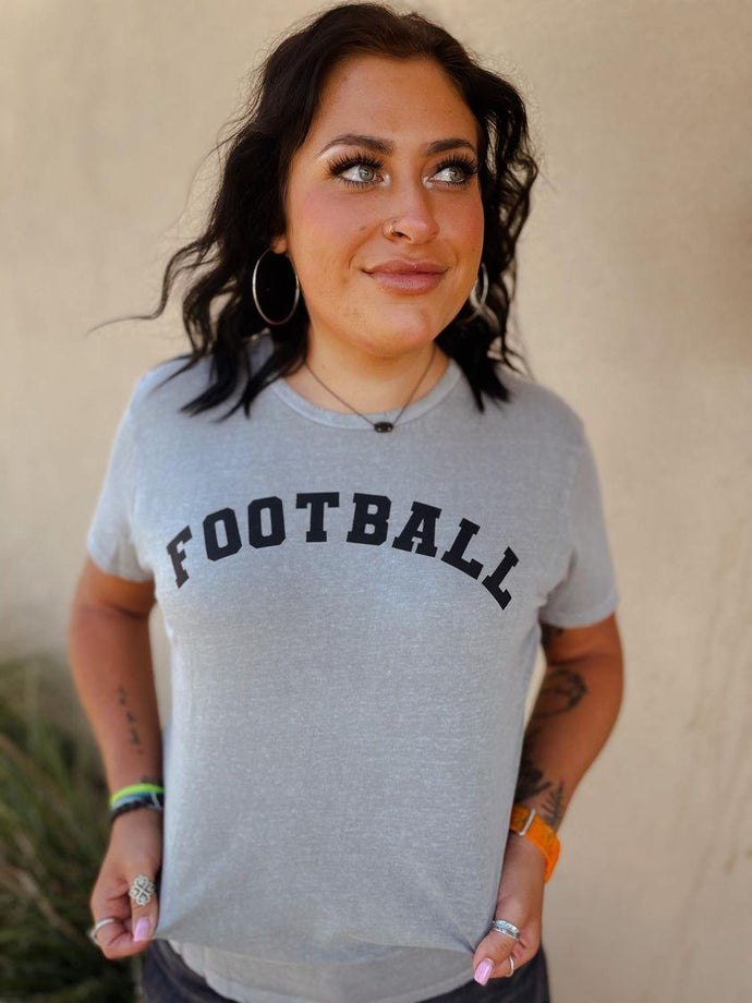 GREY FOOTBALL TEE