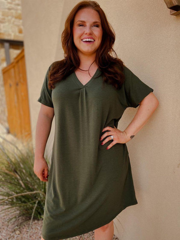 OLIVE GREEN DRESS