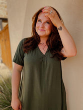 Load image into Gallery viewer, OLIVE GREEN DRESS
