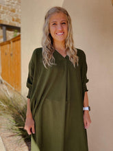 Load image into Gallery viewer, THE OLIVE TEXT DRESS

