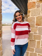 Load image into Gallery viewer, Red Stripe Knit Sweater
