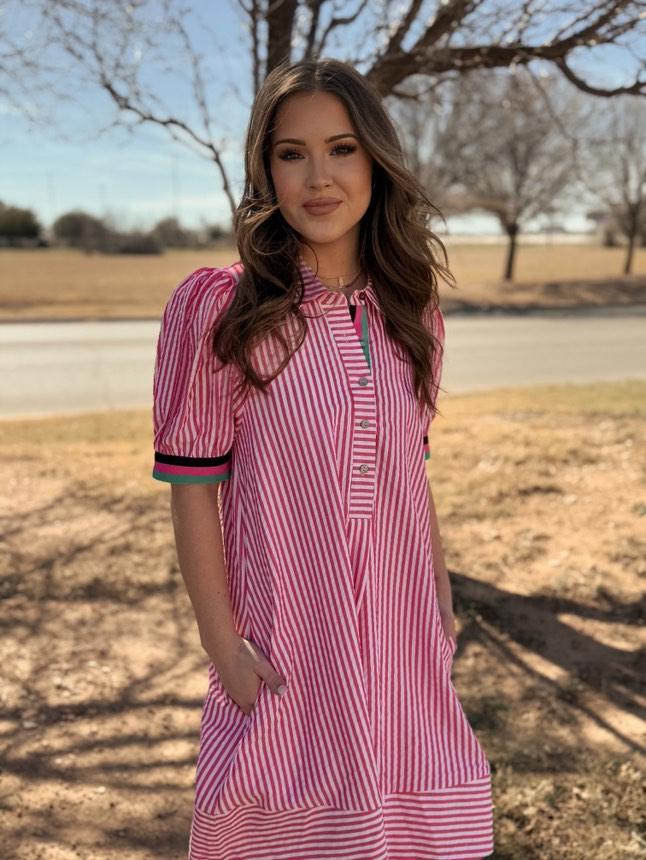 THE PINK STRIPED DRESS