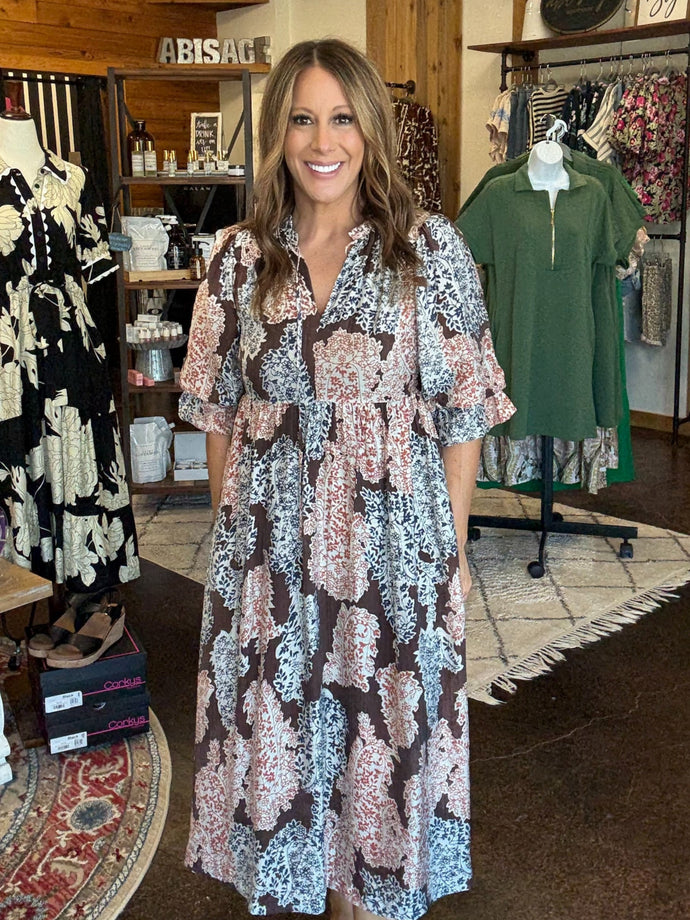 THE BROWN MIX DRESS