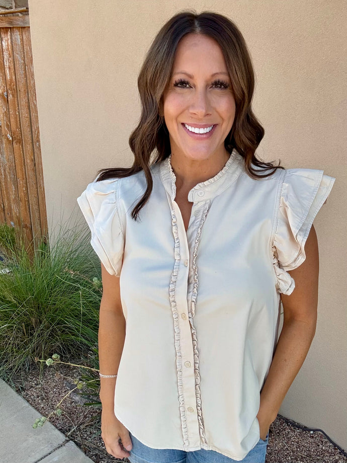 The Washed Ruffle Blouse