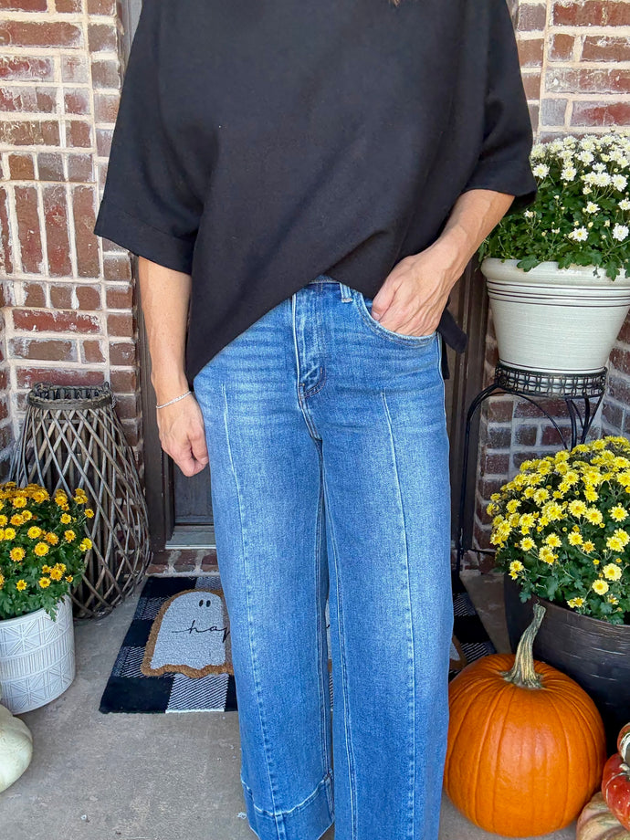 High Rise Pin Tuck Jeans