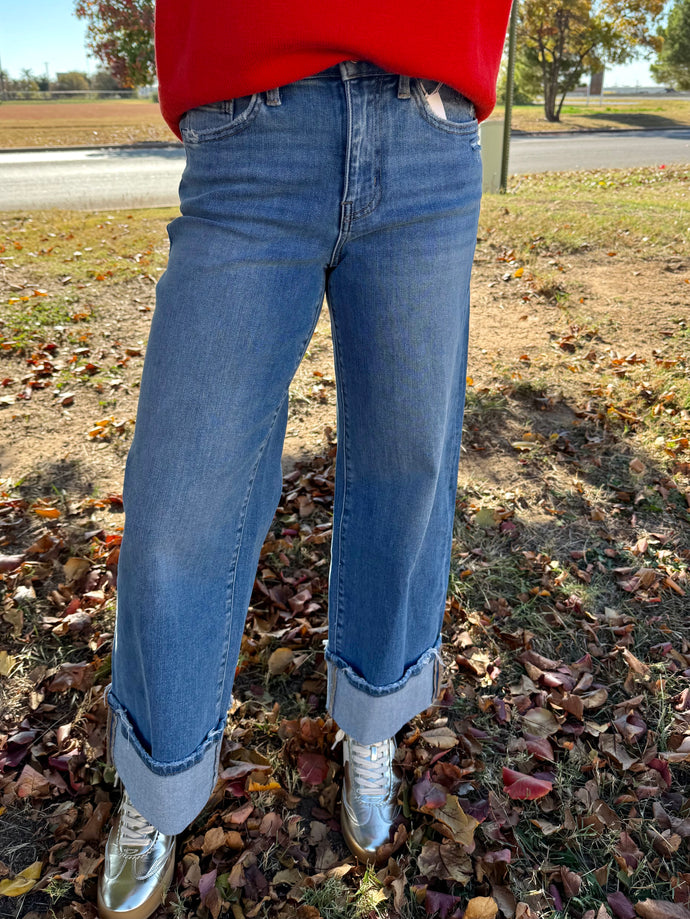 HR Cuff Wide Jeans