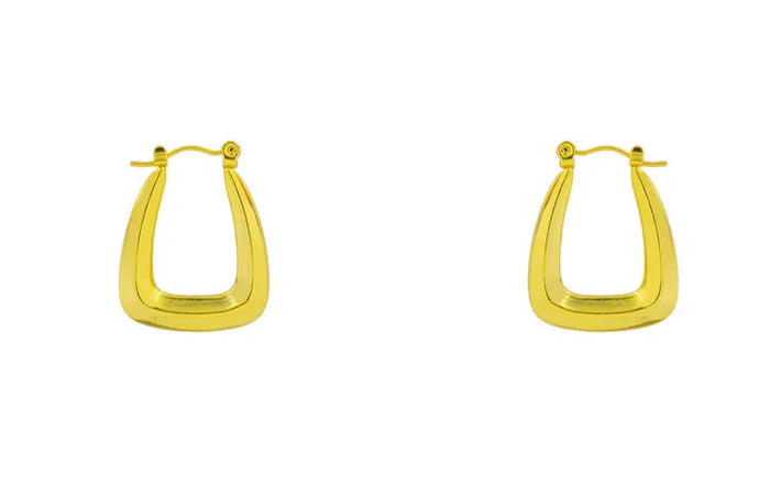 Puffy Geometric Hoop Earring