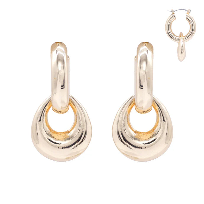 Gold Puffy Hoop Earrings