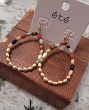 Load image into Gallery viewer, GOLD &amp; WOOD TEARDOP EARRING
